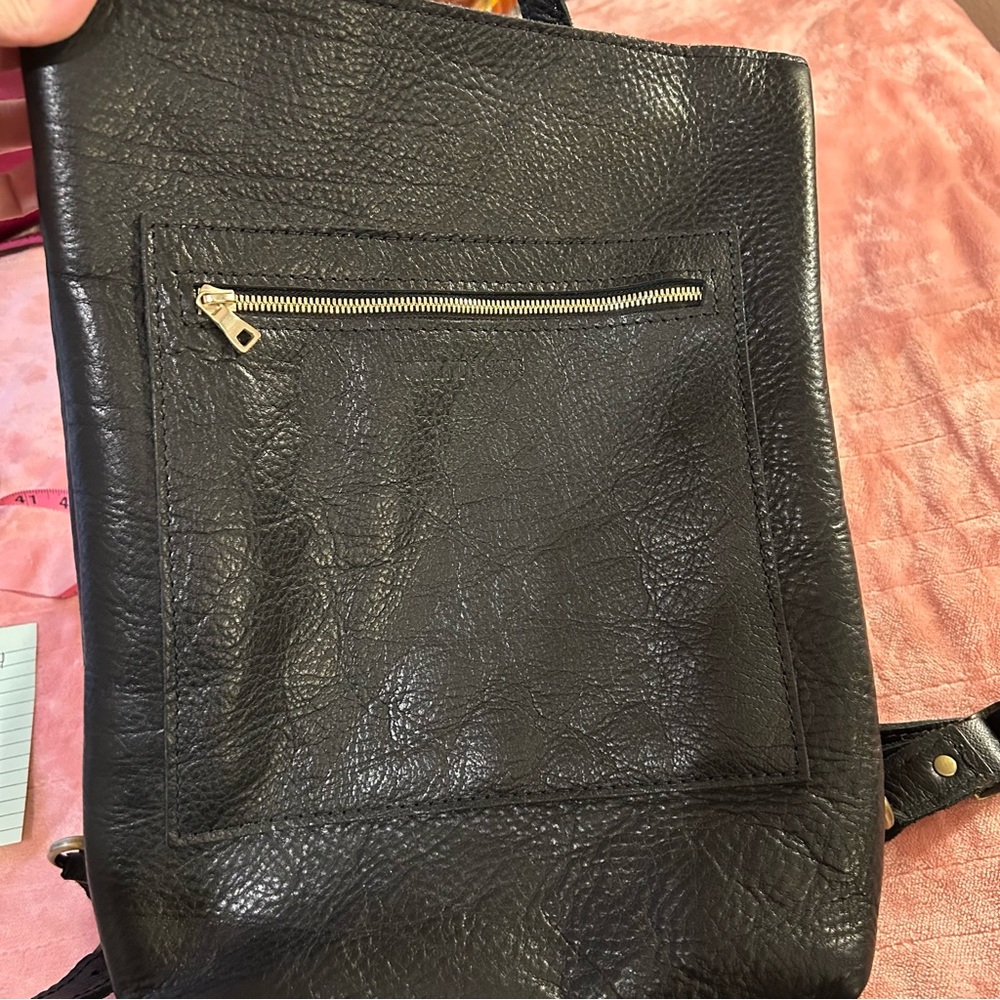 Portland Leather Pebbled Black Laptop Backpack